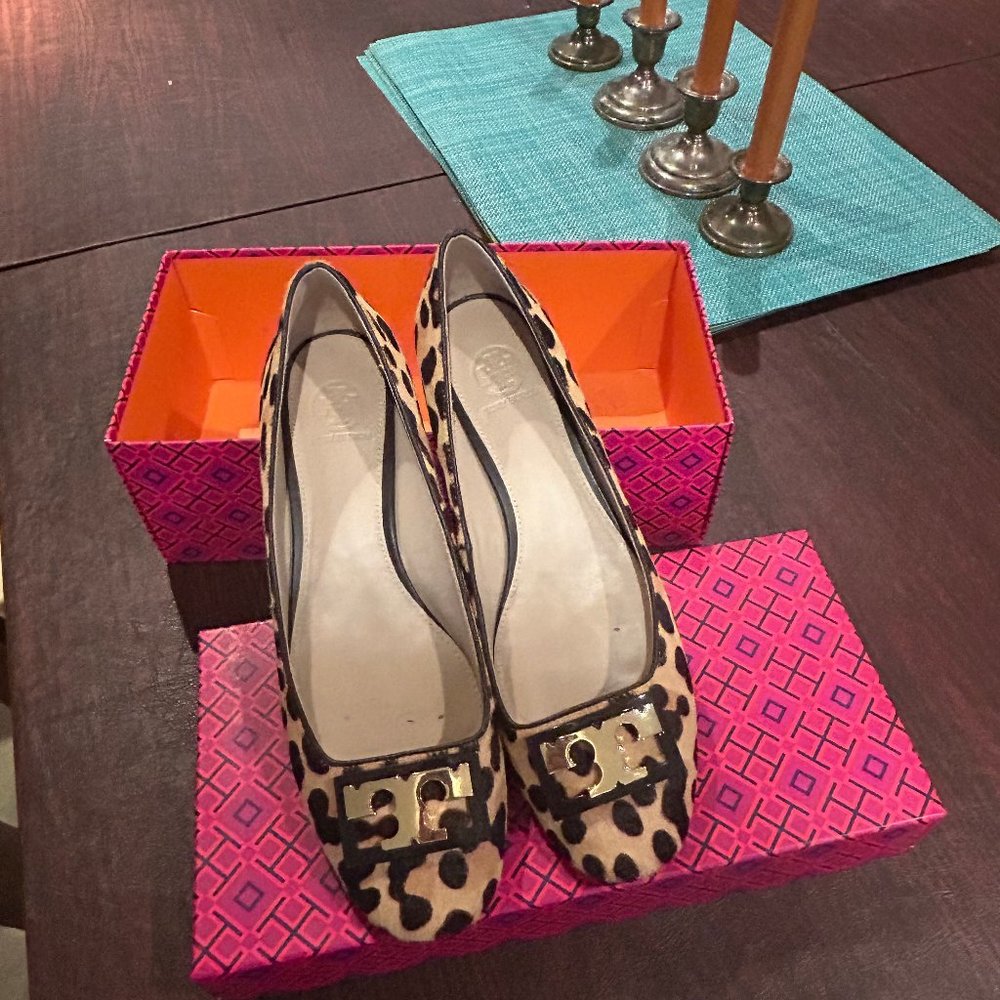 Tory Burch Leopard Print calfhair Gigi Pump 39.5
